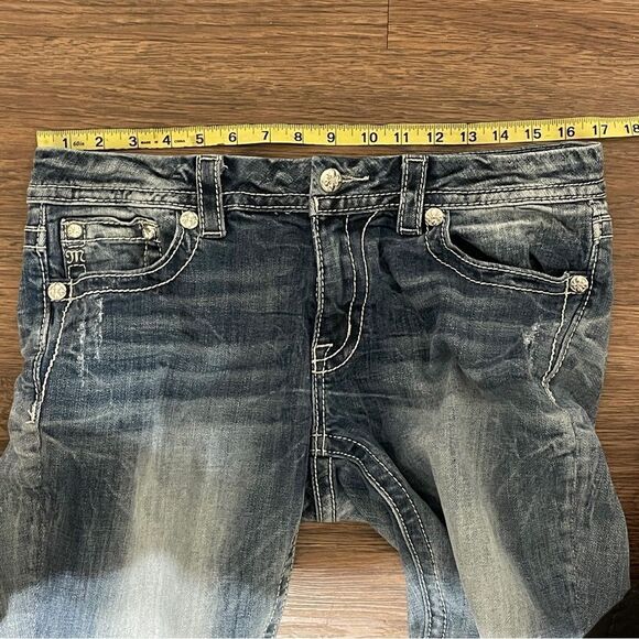 MISS ME Mid Rise Easy Boot Embellished  Denim Jeans Blue Style JE8607ER Size 30 - Picture 9 of 14